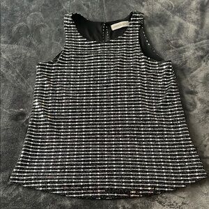 Black and White Sequin Top